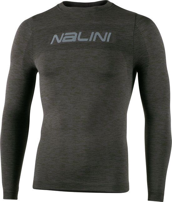 Nalini - Unisex - Ondershirt Fietsen - Lange Mouwen - Thermo - Onderkleding Wielrennen - Groen - MELANGE LS - XXL