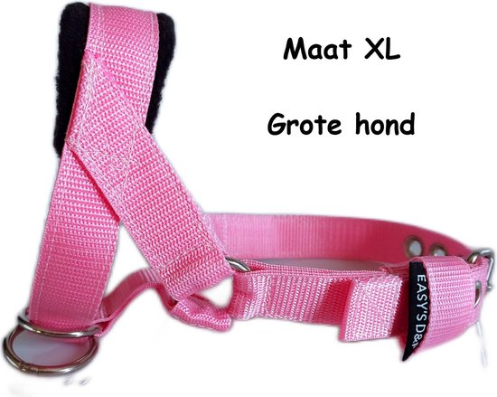 Hoofdhalster hond - Anti trek - Licht roze - Maat - XL - Gevoerd - Zwart voering - Antitrek hoofdhalster hond - Halster hond - Anti trek hond - Training band