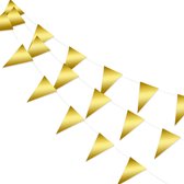 LUQ – Luxe Gouden Slingers – Vlaggenlijn 10 Meter - Verjaardag Slinger Versiering Feestversiering Vlaggen Decoratie Goud