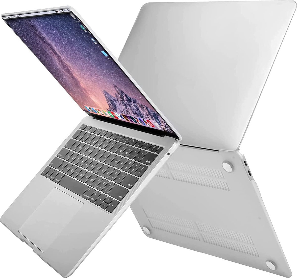 Laptophoes - Geschikt voor MacBook Air 13 inch Hoes - Case voor Air 2018-2021 (M1, A1932 t/m A2337) - Mat Wit