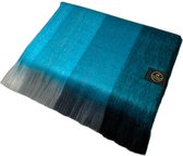 Alpaca D'Luxe Sjaal - Turquoise - Scarf - Sjaal van alpacawol - Zacht en van Kwaliteit - Luxe cadeau - Gestreepte sjaal - Sjaals Dames - Sjaals Heren - Lange sjaal - Blue - Elegant - Zacht en Warm - Damesmode - Herenmode - Comfortabel - Alpaca sjaal