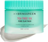 BRINGGREEN Tea Tree Cica Vegan Pore Clean Clay Mask - Vegan Clay - Oily Sensitive Skin - Olive Young - Eliminate Facial Impurities and Imperfections - Deeply Cleanses Blackheads and Whiteheads - Kaolin Betonite - K-Beauty Korean Skincare