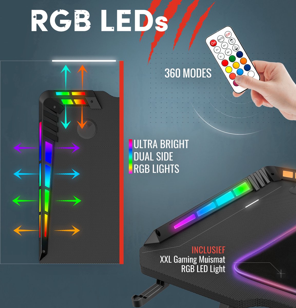 For Gaming Bureau - RGB LED Desk thumbnail 2