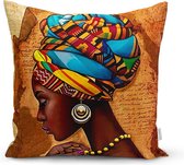 Sierkussen Velvet - 50x50 - Afrika - Inclusief binnenkussen - Fluweel