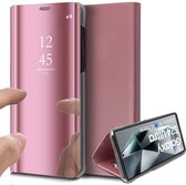 Hoesje geschikt voor Samsung Galaxy S24 Ultra - Spiegel Book Case Rosegoud