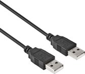 ACT USB Kabel - USB 2.0 A (m) naar USB 2.0 A (m) - 1.8 m - Zwart
