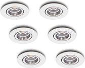 Ledisons LED-inbouwspot Fioli set 6 stuks wit dimbaar - Ø68 mm - 2700K (extra warm-wit) - 270 lumen - 3 Watt - IP21