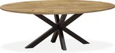 Reeuwijk Table à manger ovale 160 cm - Look bois de Chêne - Table de salle à manger - Pied étoile