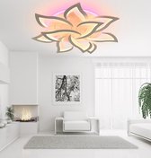 Bloemen Kroonluchter - Decoratief Plafondlamp - Chandelier 100W - Wit - Met Afstandsbediening - Smart Lamp - Woonkamerlamp - Moderne Lamp - Plafonniere