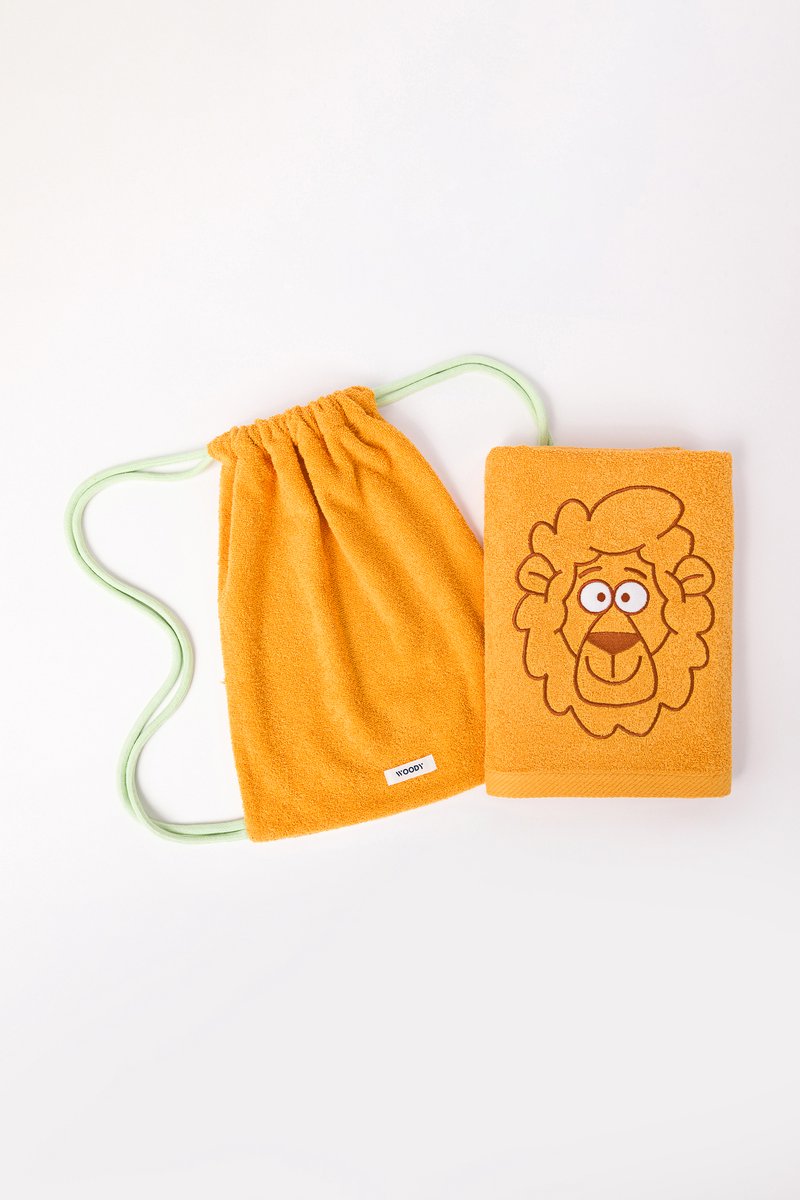 Handdoek Woody Uni Leeuw - Oranje