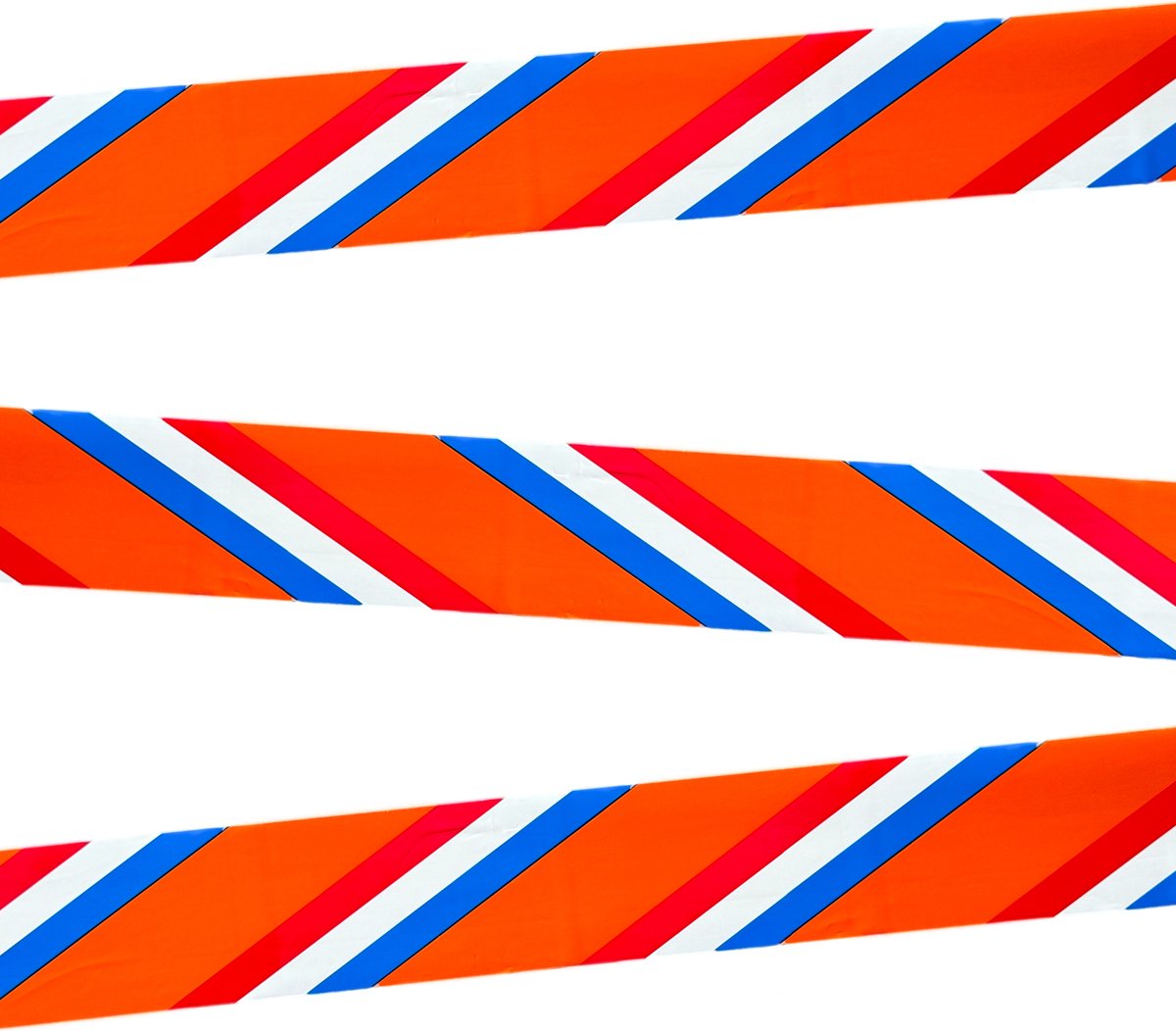 3BMT - Afzetlint markeer lint oranje - rood-wit-blauw - 10 meter - 3 BMT