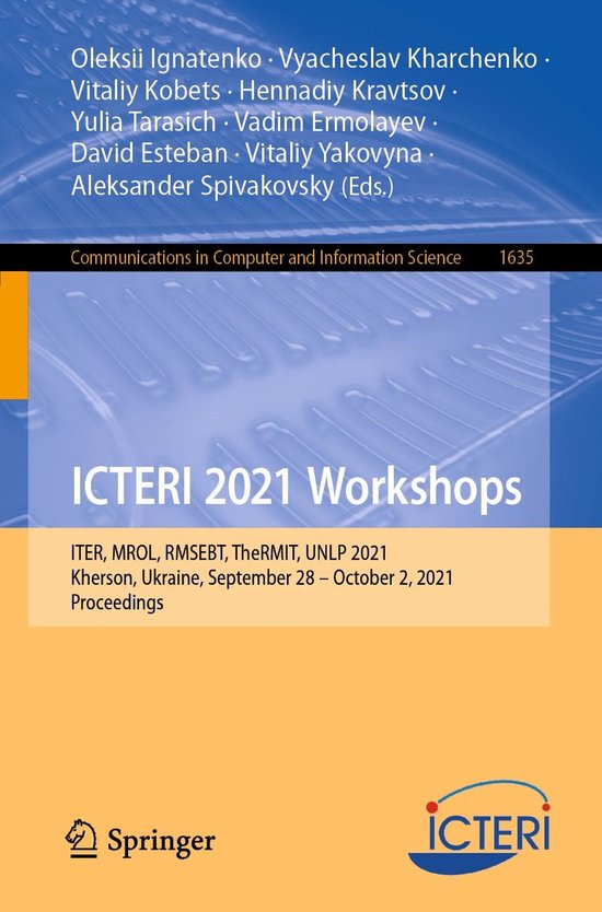 Springer Nature Proceedings Computer Science - ICTERI 2021 W ... - cover