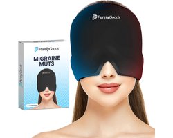 PurelyGoods® Migraine Masker 600gr. - Migraine Muts - Coldpack - Icepack - Incl. Freezer Bag - Zwart