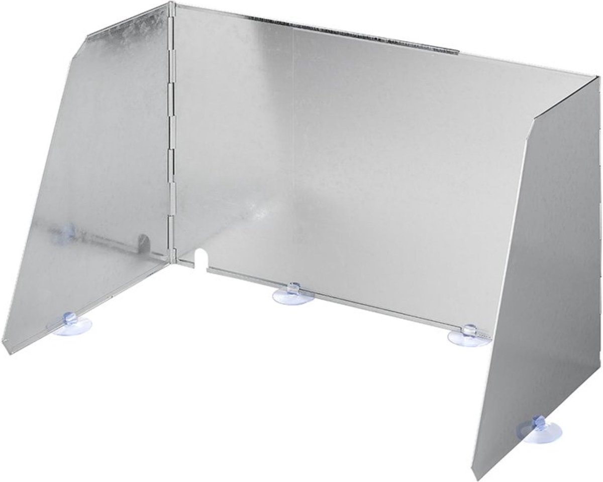 ProPlus Windvrij Kookscherm - 70x32cm - 3 delig - Aluminium - Inclusief zuignappen - Anti-spatscherm - Vlambeveiligers - Campingscherm - Gasbrandschild - Warmtebeheerscherm - Buitenkeuken – Campingaccessoires - ProPlus