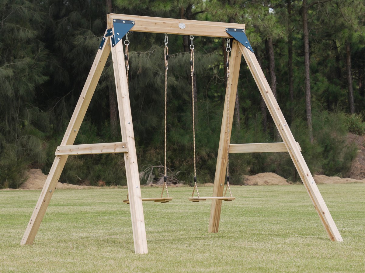 AXI Yuna Dubbele houten Schommel Bruin - FSC hout - Vrijstaande schommelset met 2 houten schommelzitjes - Schommelset voor kinderen - 10 jaar Garantie — afbeelding 8