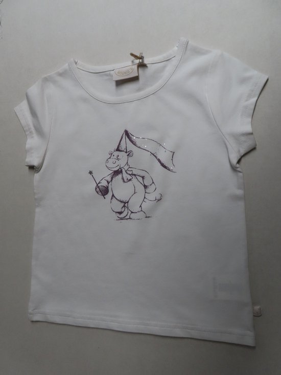Noukie's - T shirt korte mouw - Meisje - Wit - Lola paarse fee - 3 jaar 98