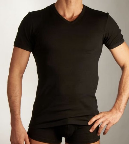 Schiesser Selected Premium T-shirt V-hals - Noir - 223626-000 - L