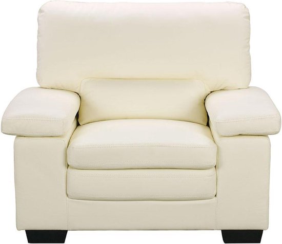 Buffellederen fauteuil ivoorkleur MIMAS II L 112 cm x H 97 cm x D 89 cm
