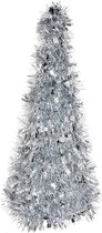 Clayre & Eef Kerstdecoratie Kerstboom Ø 16x38 cm Zilverkleurig Kunststof