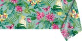 Raved Tafelzeil Jungle  140 cm x  250 cm - Roze - PVC - Afwasbaar