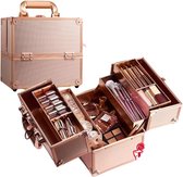 SBW - Beauty koffer -Draagbare Make Up Organizer - Manicure Koffer - Visagie koffer - Rose Gold