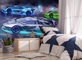 Walltastic - Fotobehang - Supercar - Neon - Auto - Autokamer - 305x244cm - 6 panelen