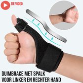 Allernieuwste avec attelle en acier - Attelle de pouce réglable - Bandage de Sport pour la protection des doigts de la paume du poignet - Zwart