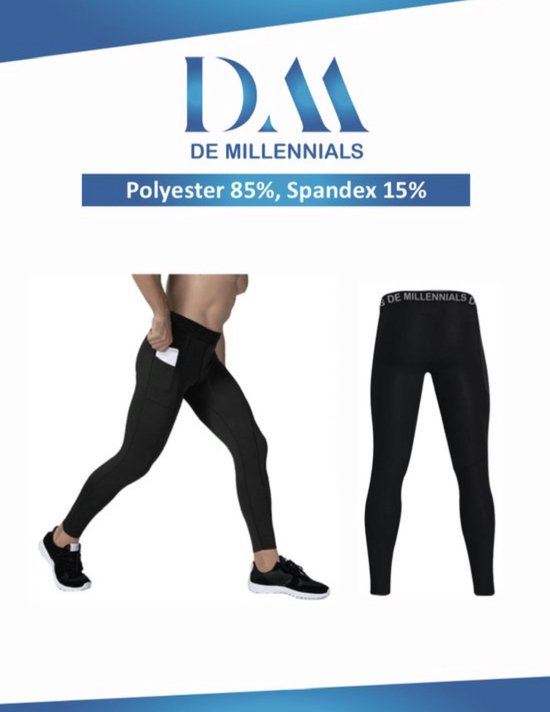 Foto: De millennials comfort ademend heren leggings zwart maat m sportieve leggings gym sport hardloop leggings comfort fit universeel sport yoga fitness outdoor sport jogging lange nauwsluitende hardloopbroek tight