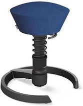 Aeris Swopper - ergonomische bureaukruk - zwart onderstel - blauwe zitting - gliders - wol - standaard