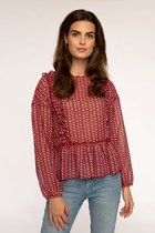 Floritzi - Blouse - Roze - Oranje - Ruffles - Maat M