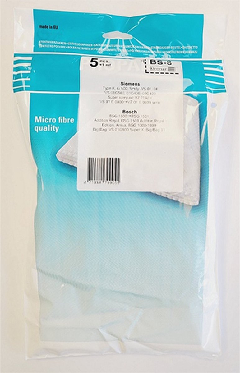 KleenAir stofzuigerzakken SMS BS8 Bosch/Siemens K. In plastic zak verpakt