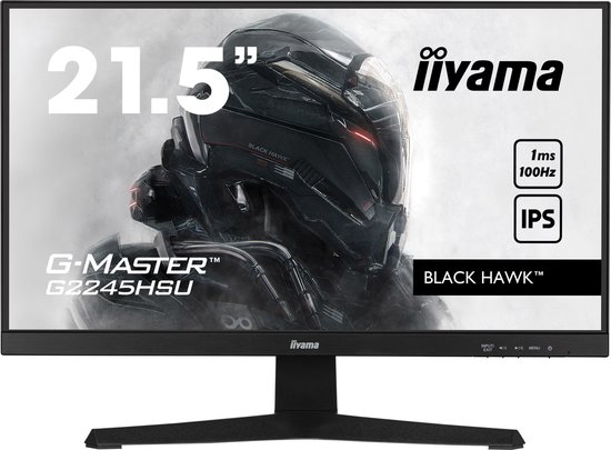 Iiyama G-Master Black Hawk G2245HSU-B1 - 22" IPS - 1920 x 1080 Full HD - 100Hz - 1 ms - HDMI, DisplayPort, 2x usb - Luidsprekers