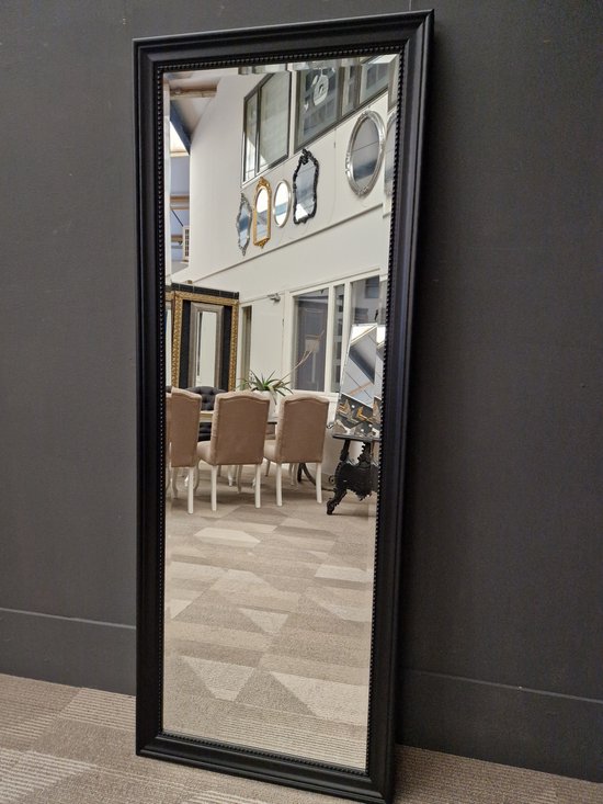 Spiegel Nino Zwart Buitenmaat 75x167cm