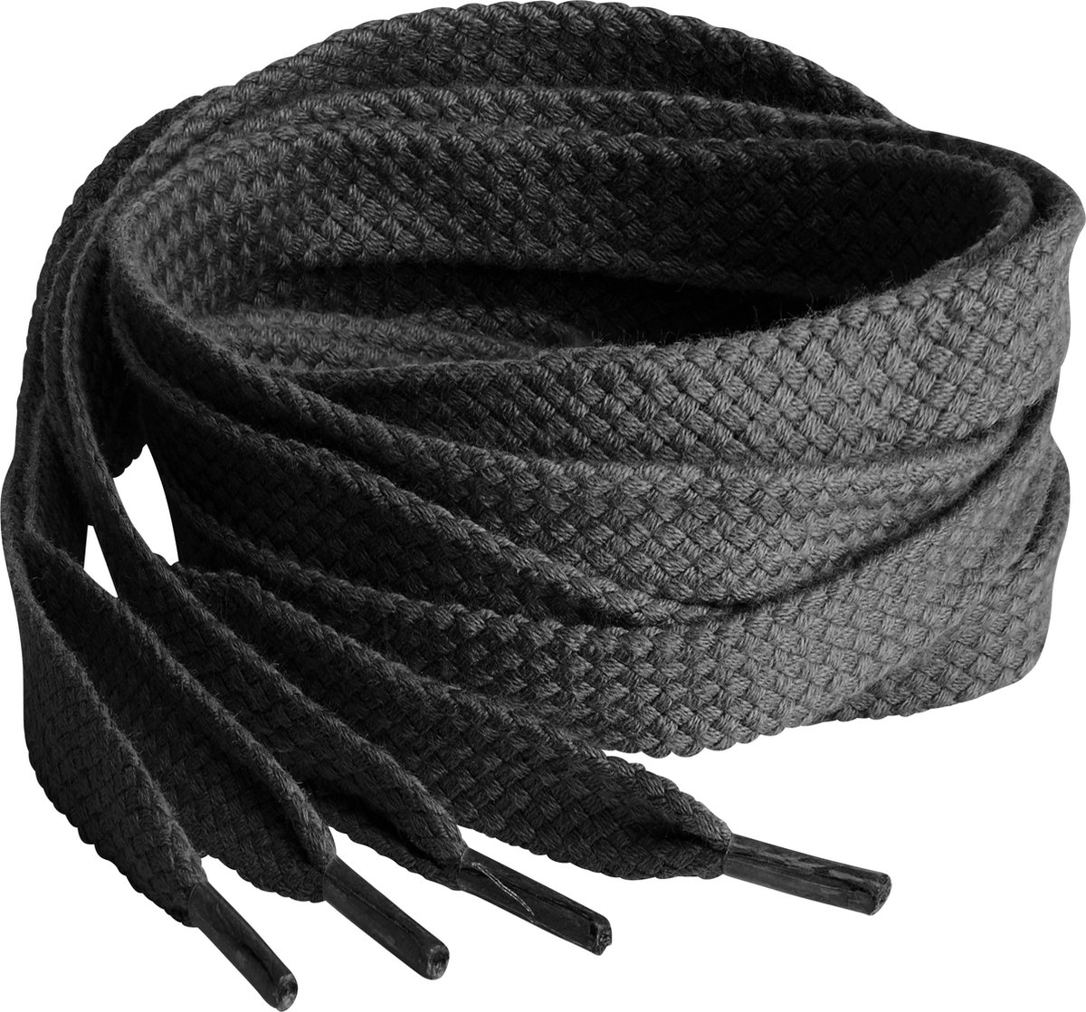 Springyard veters plat 9.0 mm - zwart - 105cm - katoen - 1 paar