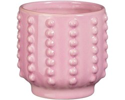 Mica Decorations Bloempot Boaz - gebobbeld - roze - 16 x 18 cm