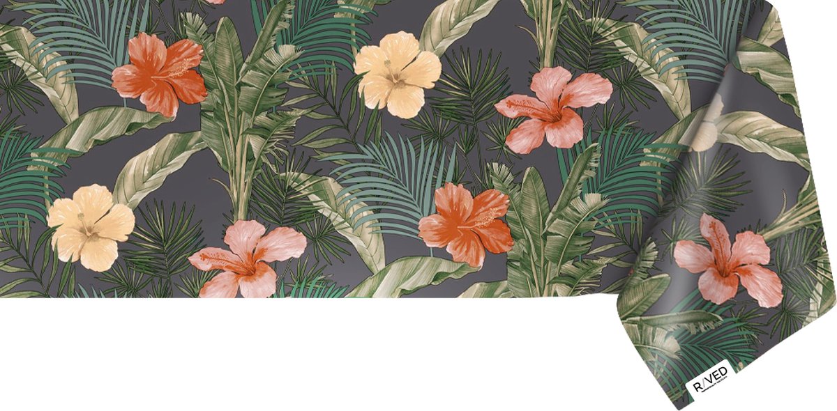 Raved Tafelzeil – 140 cm x 320 cm – Jungle Geel – PVC – Afwasbaar