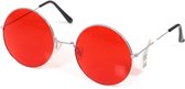 Hippie bril met grote glazen - Rood