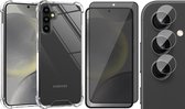 Hoesje geschikt voor Samsung Galaxy S24 Plus - Privacy Screenprotector Volledig Dekkend Glas & Camera - Shockproof Transparant