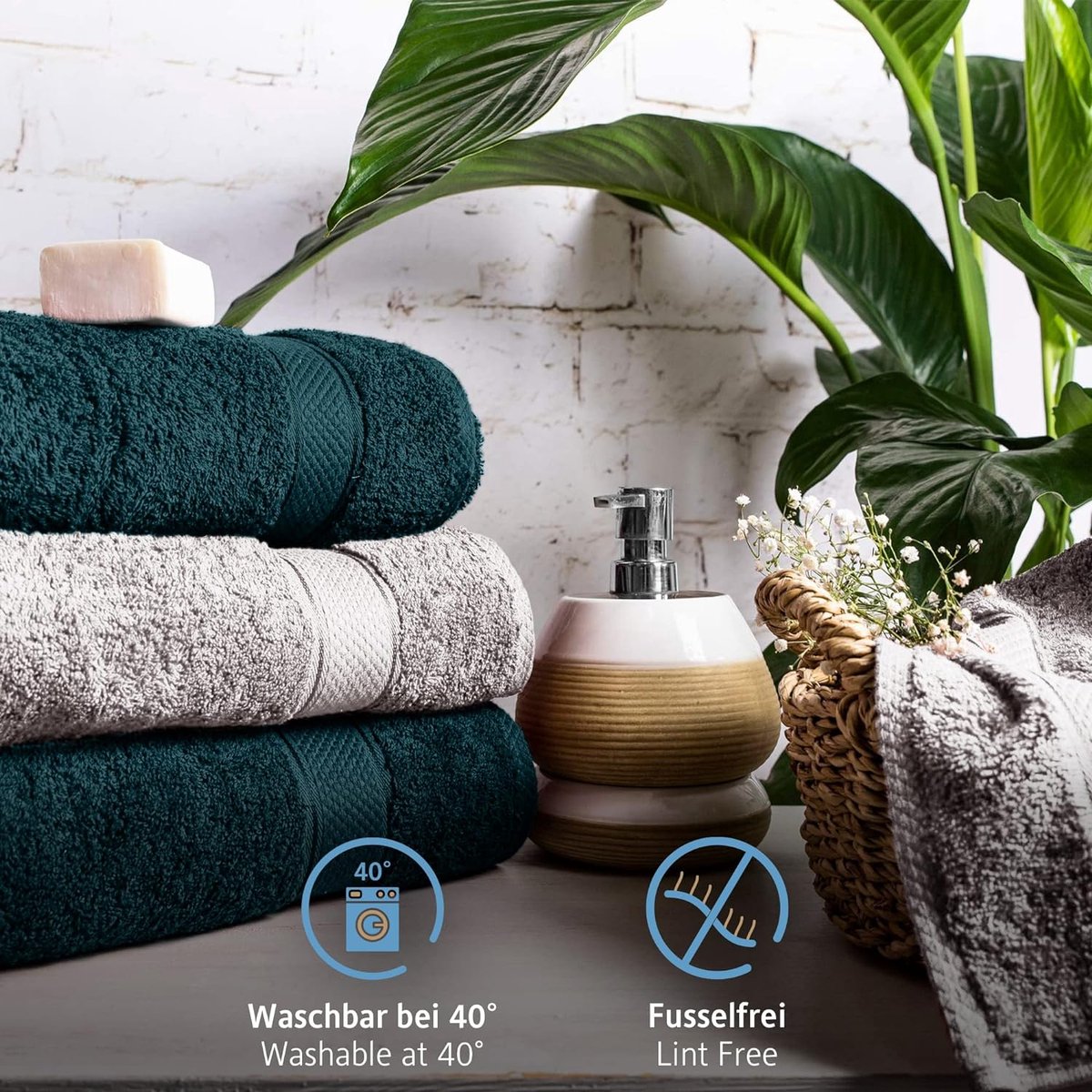 Luxe handdoekenset van katoen 8 pieces