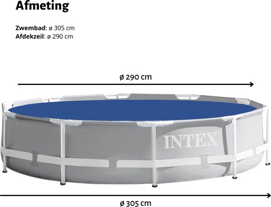 Intex Rond Opblaasbaar Easy Set Zwembad - 305 x 76 cm - Blauw - Inclusief Pomp Solarzeil - Onderhoudspakket - Filter - Schoonmaakset