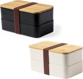 Compartiment OneTrippel Lunch box bambou - Boîte à pain - Boîte à pain - Lunch box Adultes - 1400 ml - 2 Pièces