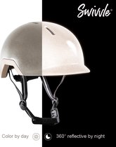 Swivvle® reflecterende fietshelm - Geschikt voor elektrische fiets - 360° reflector helm in Misty Grey - Mips helm met NTA8776 certificaat - maat S (51-54 cm) - model Sirius
