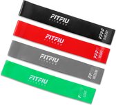 Fitnessband Fit-400 elastische weerstandsbanden voor fitnessoefeningen thuis, gemaakt van latex en met 4 weerstandsniveaus, elastische banden ideaal voor het trainen van de spieren van het hele lichaam.