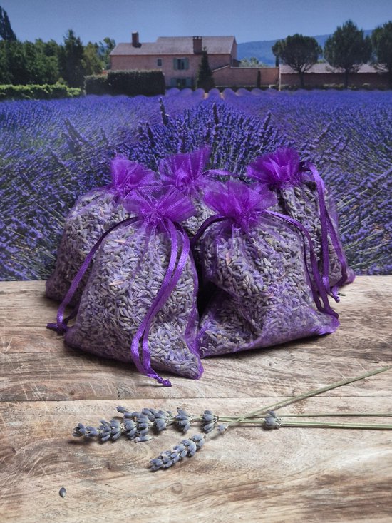 Lavendel geurzakjes met biologische lavendel uit de Provence – 5 stuks à 17 gram paars + 1 gratis