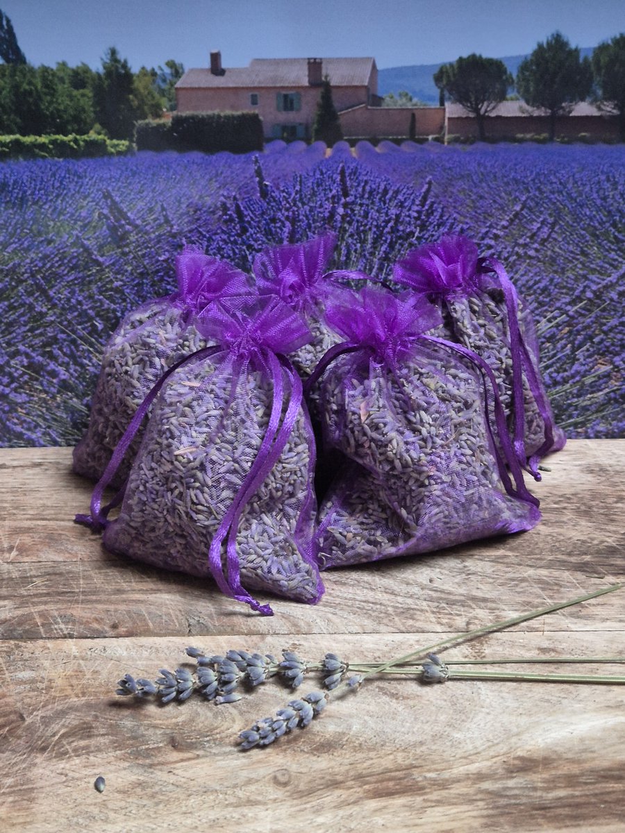 Lavendel geurzakjes met biologische lavendel uit de Provence – 5 stuks à 17 gram paars - Merkloos
