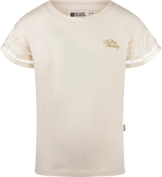 No Way Monday - Meisjes Shirt - Offwhite - Maat 140