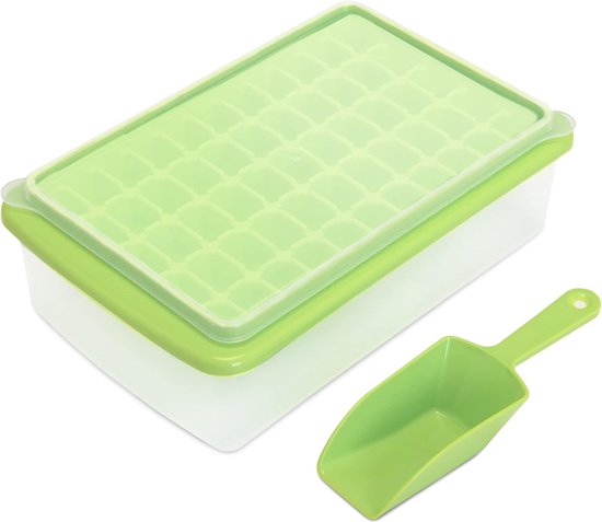 IJsblokjesvorm siliconen ijsblokjesvorm set van 2 37 vakken met deksel ice cube tray BPA-vrije ijsblokjeshouder voor bier cocktails whisky (zwart