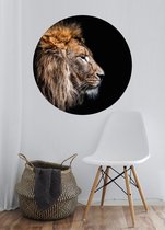 Dark Lion Color Muurcirkel muurdecoratie op aluminium - Wandeko | rond 80x80cm | Dibond | Kunst