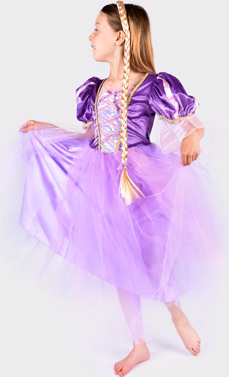 Den Goda Fen Verkleedkledij Rapunzel Jurk met lange vlecht 110 116cm 4 6 jaar . bol