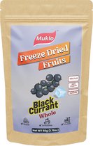 Muklo - Fruits lyophilisés - Cassis entier - 50 Grammes - Snack sain - 100% Bio - 100% fruits - Vegan